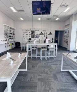 Interior of Victra Verizon Authorized Retail Store in Gloucester, MA.