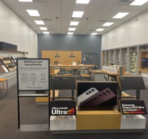 Interior of Victra Verizon Authorized Retail Store in West Orange, NJ.