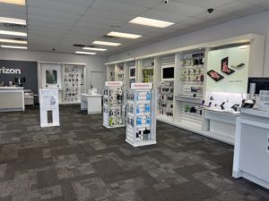 Interior of Victra Verizon Authorized Retail Store in Bayonne, NJ.