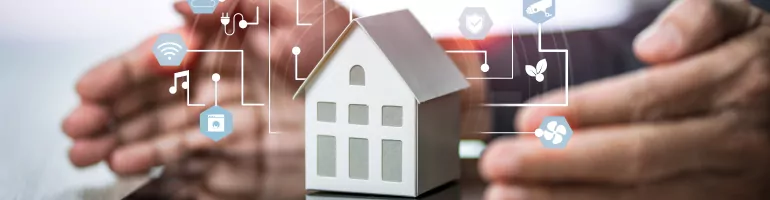 Mini house connected to wireless network